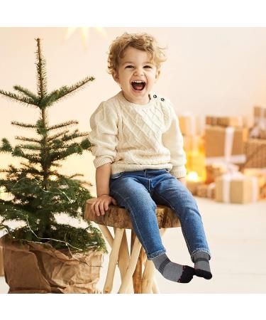 Kenning Kids Ski Socks - Winter Warm Long Knee Snow Socks for 7-12 Years Old Boys and Girls - Ideal for Snowboarding, Roller Skating, and Winter Activities - 4 Pairs, One Size - Buy Online on GoSupps.com