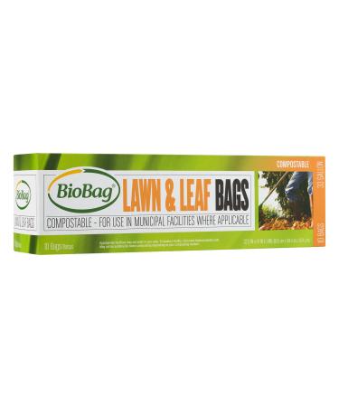 BioBag Compostable Lawn & Leaf Yard Waste Bags, 33 Gallon, 10 count (pack of 2)