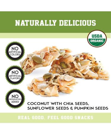 Organic Coconut Bites with Chia, Sunflower & Pumpkin Seeds - 2 Pack, 12oz Resealable Bags - Buy Online on GoSupps.com