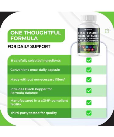 Citrus Bergamot Berberine Odorless Garlic Olive Leaf Cinnamon Black Chokeberry Turmeric Artichoke Black Pepper -150 Capsules 150 count (pack of 1) - Buy Online on GoSupps.com