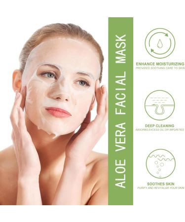 Trendyfave Aloe Vera Sheet Mask Collagen Face Mask Firming Repair Korean Face Mask Niacinamide Facial Mask Firming Anti-Wrinkle Mask Hydrating & Nourishing & Natural For All Skin Types - Buy Online on GoSupps.com