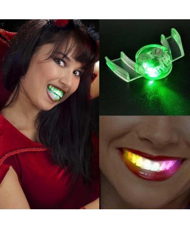 Buy Halloween Glitter Dentures | LED Novelty Teeth | Colorful Strange Yellow Teeth for Parties & Events - Buy Online on GoSupps.com