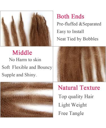 Leeven 16 Inch Pre Separated Springy Twist Hair for Afro Marley Locs 8 Packs Pre-Fluffed Popping Spring Twist Crochet Hair for Distressed Locs Afro Kinky Curly Marley Braiding Hair Extensions /27# 16 Inch (Pack of 8) 27# - Buy Online on GoSupps.com