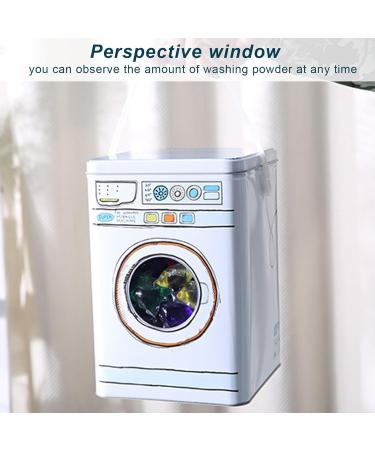 Pwshymi Large Capacity Washing Machine Shape Laundry Detergent Container Iron Material with Perspective Window for Storage - Buy Online on GoSupps.com