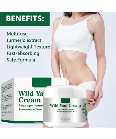 Wild Yam Cream - 113g Wild Yam Cream Organic for - Natural Relief for Menopause Dry Skin - Menopause Botanical Balancing Body Cream - for All Skin Types - Buy Online on GoSupps.com