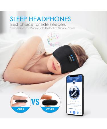 TOPOINT Bluetooth Sleep Eye Mask Wireless Headphones - Handsfree Music Headset for Side Sleepers - Ideal Gift for Men and Women (Black) - Buy Online on GoSupps.com