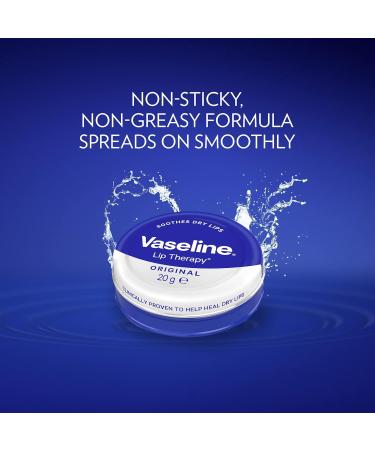 Vaseline Lip Therapy Lip Balm Tin 20g | Original Lip Moisturizer for Very Dry Lips | Pack of 12 - International Shipping Available - Buy Online on GoSupps.com