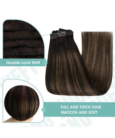 Youngsee 35cm Clip-In Extensions - Real Hair Balayage Ombre Medium Brown 120g (7Pcs) - Thick Remy Hair for Women - Buy Online on GoSupps.com