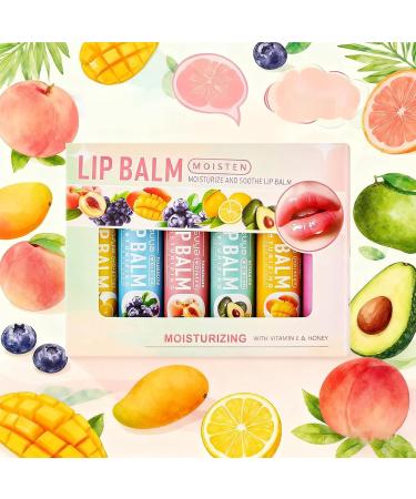 SNBUHA Lip balm set fruit flavored lip gloss 6 fruit flavors moisturizing balm for cracked and dry lips - Buy Online on GoSupps.com