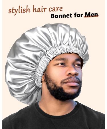 Shop Mikimini Satin Hood 2-Pack for Men & Women - Turnable Double-Layer Silk Sleep Hood for Curly Hair & Braids - Adjustable XL (Chocolate/Silver) - Buy Online on GoSupps.com