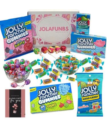 Jolly Ranchers Candy American Sweets Gift Box - Include Hard Candy Lollipop & More For Birthday Valentines Gifts For Him & Her Christmas - Heavenly Retro Sweets
