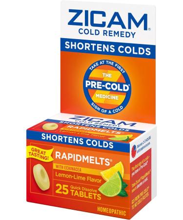 Zicam Cold Remedy Zinc Rapidmelts Lemon-Lime with Echinacea 25 Count - Fast Relief for Colds | Pack of 1 - Buy Online on GoSupps.com
