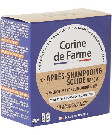 Corine de Farme My hair rinse solid French shampoo for all hair types 50 g nourishes the hair and the planet with cocoa butter and shea butter nourishesdetangles the hair - Buy Online on GoSupps.com
