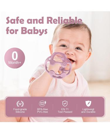 Buy BPA-Free Silicone Baby Bite Ring Toy - Soft Gripping Ball for 3+ Months - Dark Pink - Buy Online on GoSupps.com
