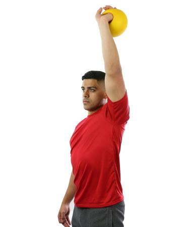 CanDo 10-3291 One Handle Medicine Ball 4 lb Yellow - Lightweight and Versatile - Buy Online on GoSupps.com