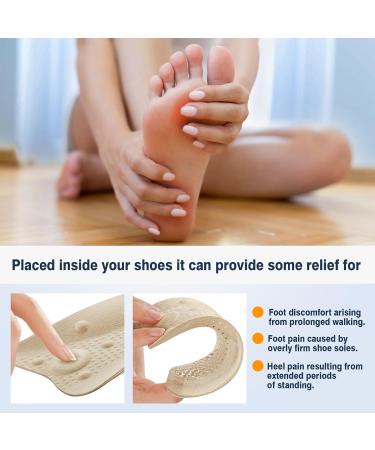 Heel and Arch Pain Relief Gel Massage Insoles - 3/4 Length for Men & Women | Comfort & Support | International Shipping Available - Buy Online on GoSupps.com