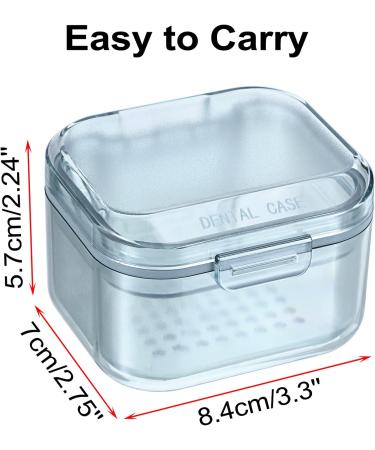 SUMTree Dental Container Case Orthodontic Denture Storage Box Retainer Container Box with Cleaning Basket and Brush Mouth Guard Case with Strainer for Daily Travel Cleaning Blue - Buy Online on GoSupps.com