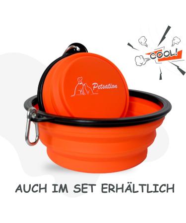 Petsation Foldable Dog Bowl - 2 x 350 ml Portable Travel Food & Water Bowl for Dogs - Ideal for Everyday Use (Orange) - Buy Online on GoSupps.com