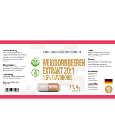 Baie d'aub pine (Hawthorn Berry) 10 000mg quivalent (500mg d'extrait 20:1) 120 g lules v g taliennes 1 5% de flavono des test par un laboratoire ind pendant - Buy Online on GoSupps.com