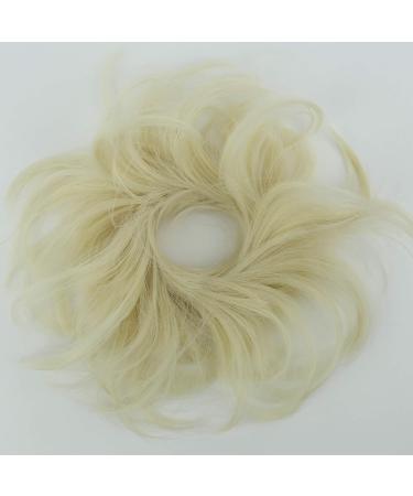 CAISHA Chloe Hairpiece Scrunchie - Voluminous Wavy Messy Updo | Synthetic Fiber | White Blonde - DM13cm - Buy Online on GoSupps.com