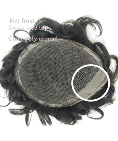 Hairnotion Human Hair Toupee for Men Swiss Lace Hair Systems with Skin Hairpiece 8x10 Black 1b# 8X10 Inch 1b# - Buy Online on GoSupps.com
