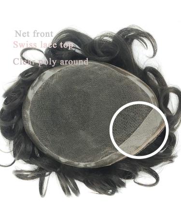 HairNotion Real Hair Toupet for Men - Swiss Tip NPU Wig Hair Part 7x9 Inch - Black 1B | Premium Hair Replacement System - Buy Online on GoSupps.com
