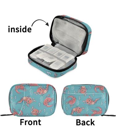 Shop Pfrewn 7-Day Happy Axolotls Pill Organizer Case - Portable Travel Pill Box for Vitamins & Supplements - Buy Online on GoSupps.com