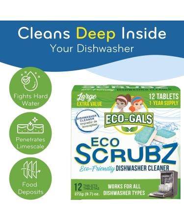 Heavy Duty Dishwasher Cleaner - Septic Safe Odor & Limescale Removal - 12 Unscented Tablets for 12 Month Supply - Buy Online on GoSupps.com