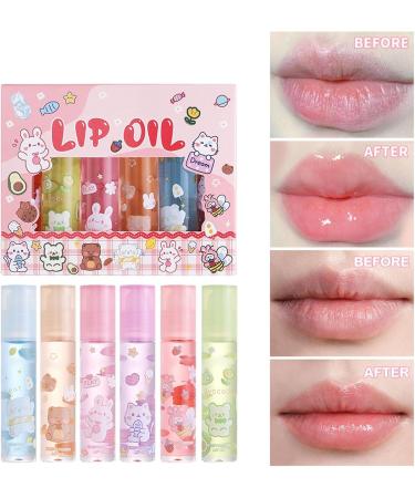 6piece lip gloss set to roll up lip gloss set with fruit flavor glossy makeup for children and young people suitable for children unit size 1 piece 1er Pack pink - Buy Online on GoSupps.com