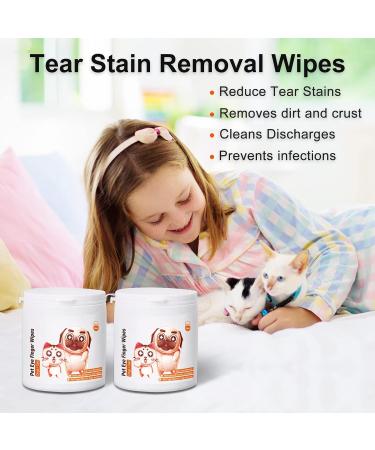 Kullloomii Eye Care Finger Pads for Dogs & Cats - 100 Pieces Tear Stain Remover & Gentle Eye Cleaner - Buy Online on GoSupps.com