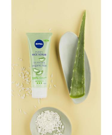 Nivea Rice Peeling Bio Aloe Vera 2-Set | 100% Organic Rice Facial Peeling for Normal & Combination Skin | High Intensity Exfoliation | 2 x 75ml - Buy Online on GoSupps.com