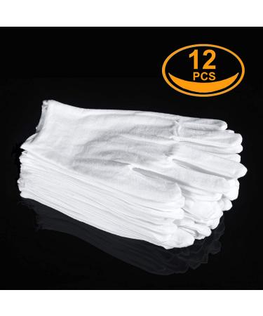 6 Pairs White Cotton Inspection Gloves for Jewelry, Coins, and Costumes - Men and Women - Moisturizing for Dry Hands - by Coyaho - Buy Online on GoSupps.com