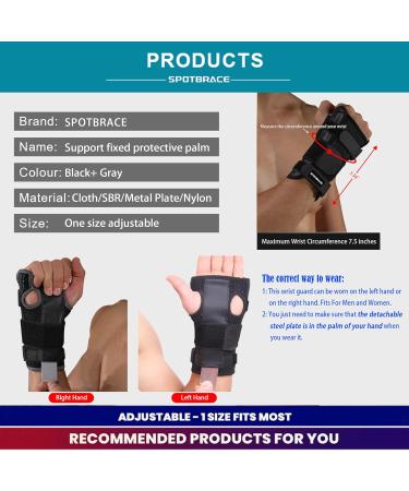 SPOTBRACE Adjustable Wrist Brace for Carpal Tunnel Relief Metal Splint Support for Men & Women | Night Stabilizer for Arthritis & Tendinitis Pain - Buy Online on GoSupps.com