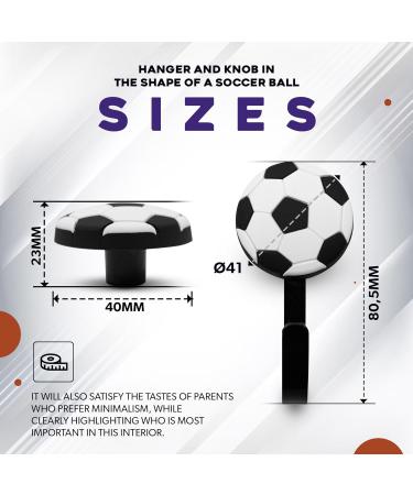 Doja Barcelona | Children's Furniture Buttons & Wall Hooks | 8 Ball Design | Rubber & Zinc Aluminum - Football Theme - Buy Online on GoSupps.com
