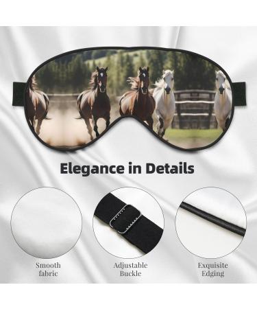 SSIMOO Three Running Horses Soft Sleep Eye Mask - Breathable Black Eye Patch for Women | Perfect for Travel & Relaxation - Buy Online on GoSupps.com