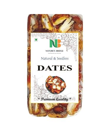 Nature's Bridge Seedless Dates (500 Gm) Pin Khajur Arabian Dates Dates Dry Fruit Dates_Packing May Vary