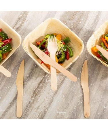 100PCS Disposable Wooden Knifes 160mm / 6.3Inches Natural Eco-Friendly Birchwood Utensils Knifes Wood Knife for Party Picnic Barbecue Restaurant Dinner Dessert - Buy Online on GoSupps.com