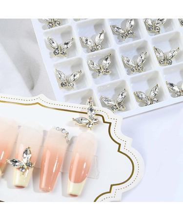 20Pcs Butterfly Nail Charms Artificial Crystals Diamonds Rhinestones Sticker Nail Art Golden and Silver Plated Butterfly Nail Decorations for DIY Nail Nail Charms Butterfly Charms For Nails Gold Nail - Buy Online on GoSupps.com