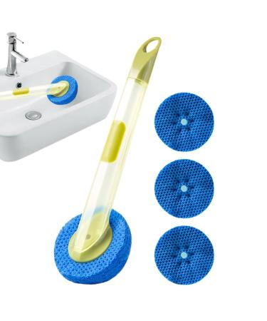 Shakven Dish Cleaning Brush - Dishwashing Brush | Dish Soap Refill Kitchen Dish Brush Suspension and Detachable Design for Sink Cleaning Light Green