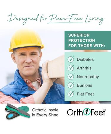 Orthofeet Men's Work Shoes with Arch Support & Pain Relief Technology - Composite Toe, Slip Resistant - Ideal for Plantar Fasciitis, Diabetic & Arthritis - Dolomite 12 Wide Black - Buy Online on GoSupps.com