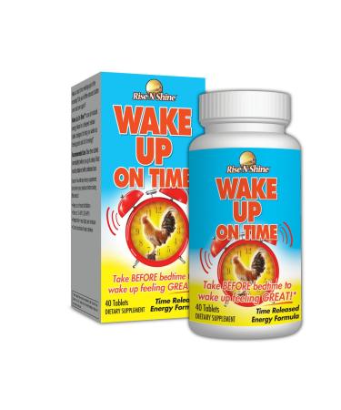 Wake Up On Time Energy Supplement to Help Boost Your Mornings with Alertness & Focus for a Productive Day with Natural Caffeine & More - 40 Tablets
