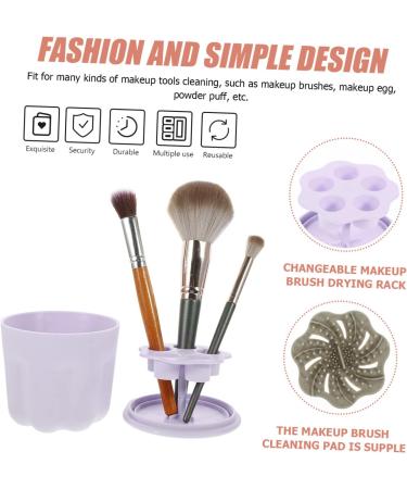 Angoily 4 Sets Makeup Brush Cleaning Bowl Makeup Brush Cleaner Kit Makeup Brush Washing Too Brush Cleaning Tool Makeup Cleaner Scrubber Cosmetics Brush Mat Wash Bowl Self Made Tpr - Buy Online on GoSupps.com
