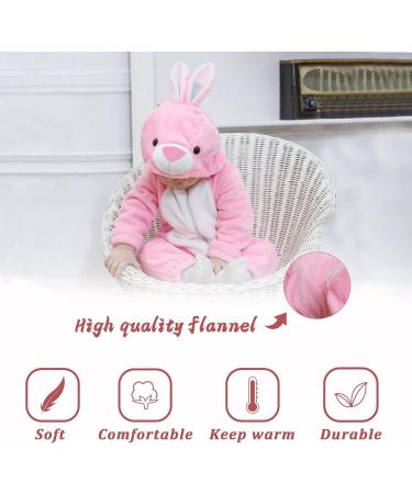 Doladola Baby Hooded Onesie Romper | Toddler Animal Jumpsuit | 3-6 Months | Pink Rabbit | Autumn Winter Outfit - Buy Online on GoSupps.com