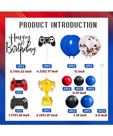 UFROMSKY 28pcs Video Game Cake Topper Headset Cake Topper Game Console Controller Cake Topper with Colorful Balls Trophy balloons for Video Game Themed Party Boys Teens Birthday Party - Buy Online on GoSupps.com