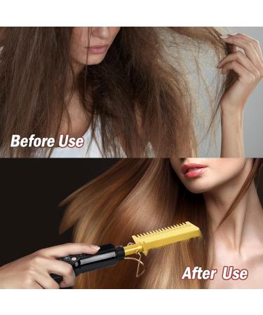 Ten-Tatent Hot Comb Hair Straightener | Double Sided Electric Straightening Brush - Buy Online on GoSupps.com