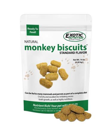 Exotic Nutrition Monkey Biscuit Food Standard Flavor 14 oz Bag Standard 14 oz.