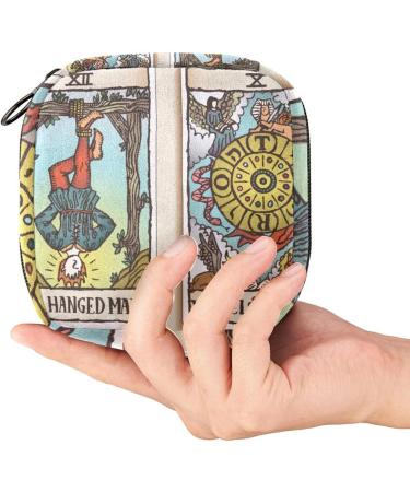 Shop Unique Hanging Man & Wheel of Happiness Tarot Card Napkin Storage Bag | Portable Menstrual Cup & Breastfeeding Insert Holder - Buy Online on GoSupps.com