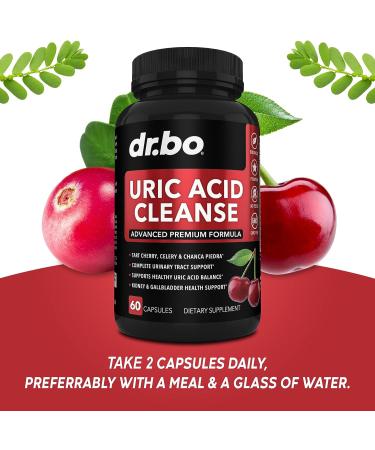 Uric Acid Cleanse Support Supplement with Chanca Piedra, Celery & Tart Cherry Extract - Joint Relief Control - Uric Acid Reducer Capsules - Buy Online on GoSupps.com