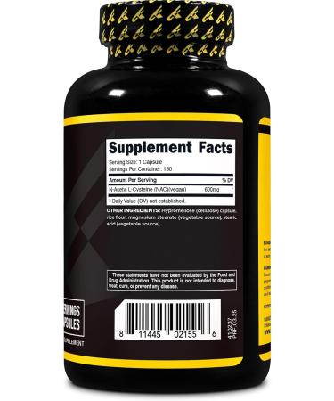 Primaforce NAC Vegan N-Acetyl L-Cysteine Supplement (600 mg) 150 Capsules - Buy Online on GoSupps.com