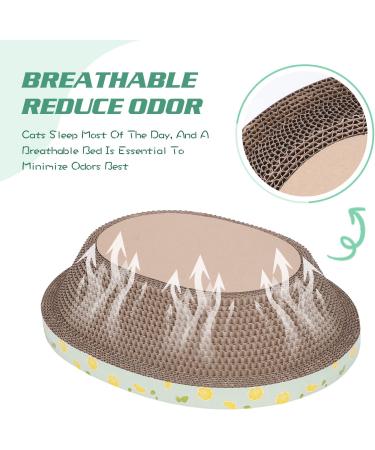 Large Oval Cat Scratcher Lounge | Cardboard Scratch Pad for Furniture Protection & Training | Cat Toy | 17.32 x 13.58 x 4.52 - Buy Online on GoSupps.com